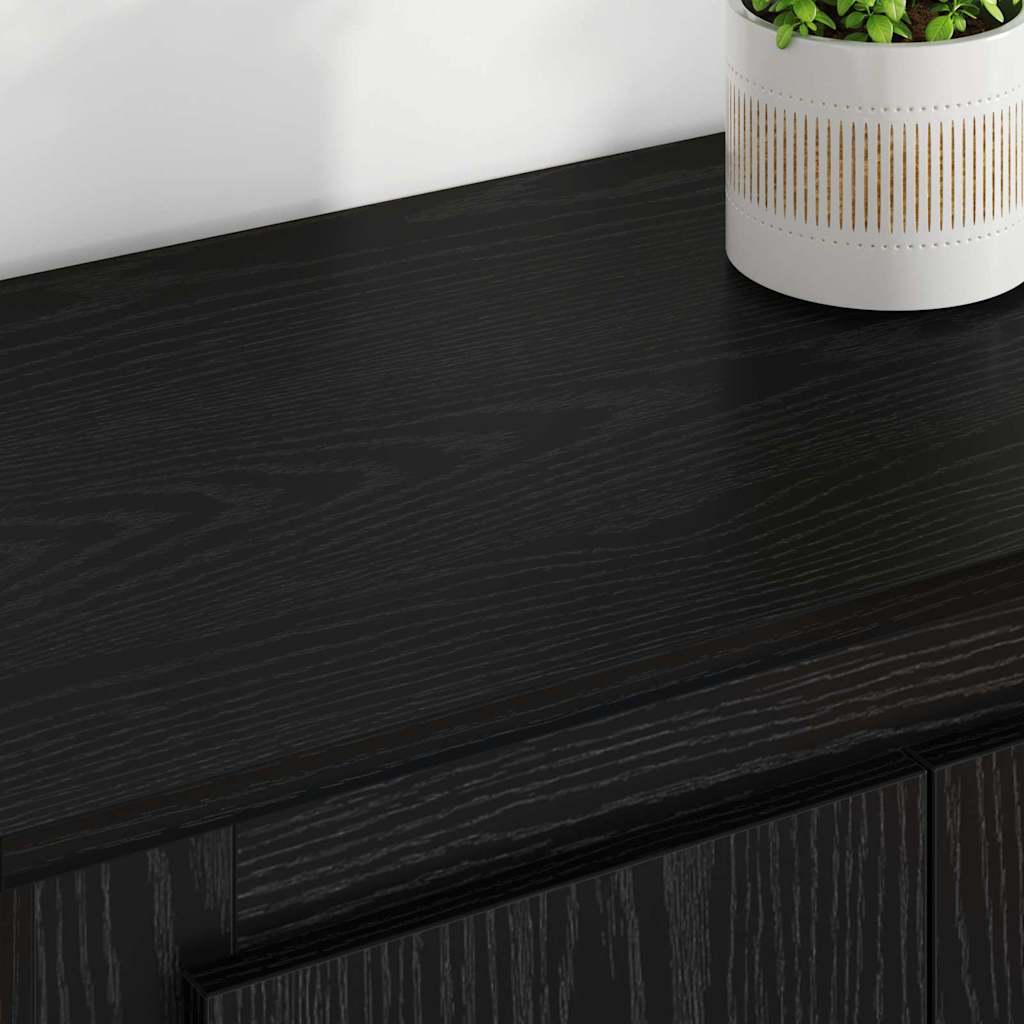 Sideboard with Drawer 3 pcs Black Oak Engineered Wood